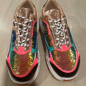 Fashion Nova Sequin Sneakers! Practically New! 🤩 Size 8